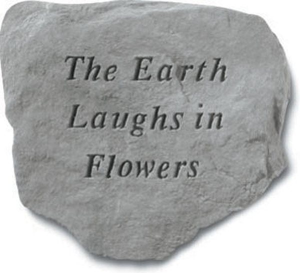 The Earth Laughs in Flowers - Garden Stone Memorial solid cement